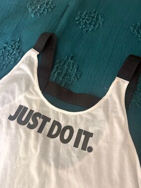 Nike White and Black Training Tank Top